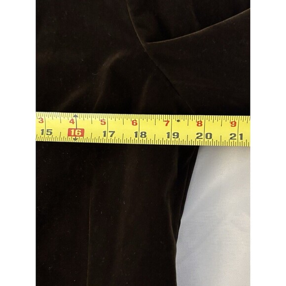 COMMENSE Velvet Lapel Short Blazer Women XL Chocolate Brown Crop Button Jacket - Picture 9 of 16
